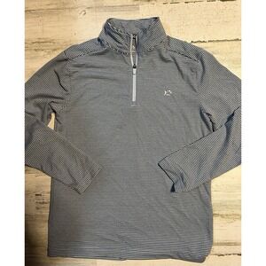 Southern Tide Boys Med (8-10) Striped Performance 1/4 Zip Pullover Blue NWT